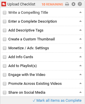Upload checklist tool icon