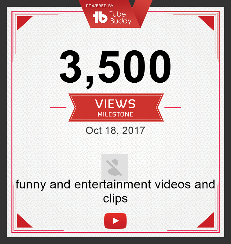 3,500 Views Milestone! via @TubeBuddy