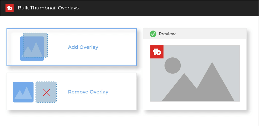 TubeBuddy Interface showing 'add overlay' button