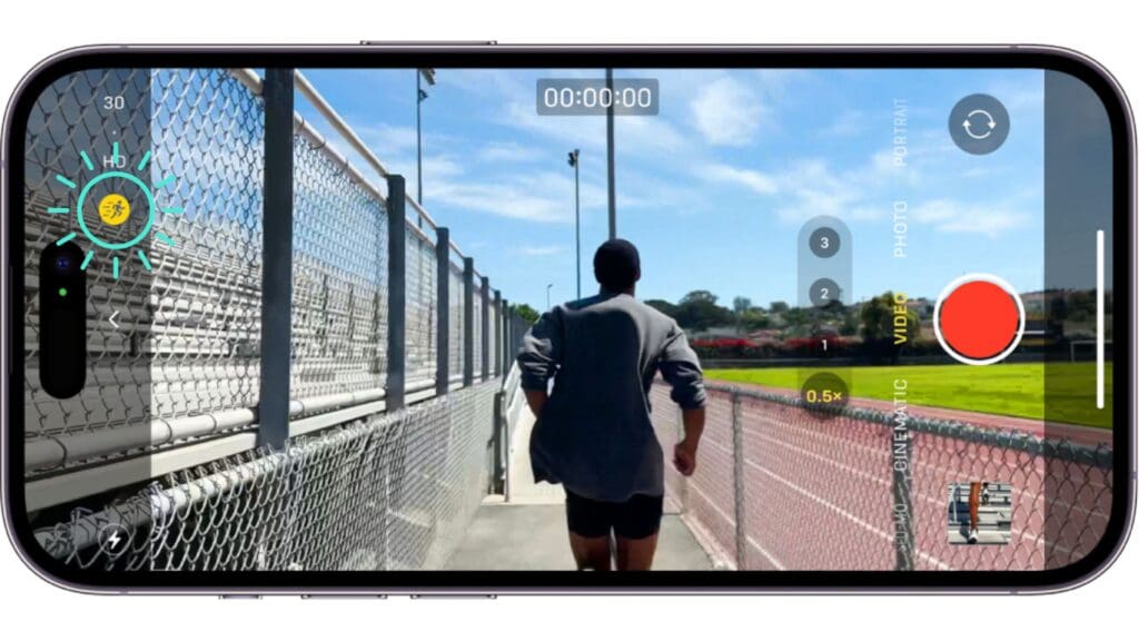 Action Mode to shoot clear iPhone video