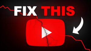 video thumbnail with text that reads "FIX THIS" with an arrow pointing to a broken YouTube play button to suggest an answer to the question "Why is my YouTube video not getting views?"