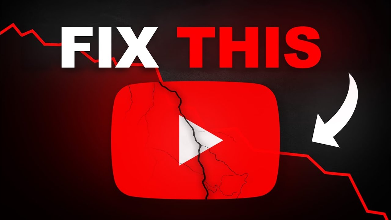 video thumbnail with text that reads "FIX THIS" with an arrow pointing to a broken YouTube play button to suggest an answer to the question "Why is my YouTube video not getting views?"