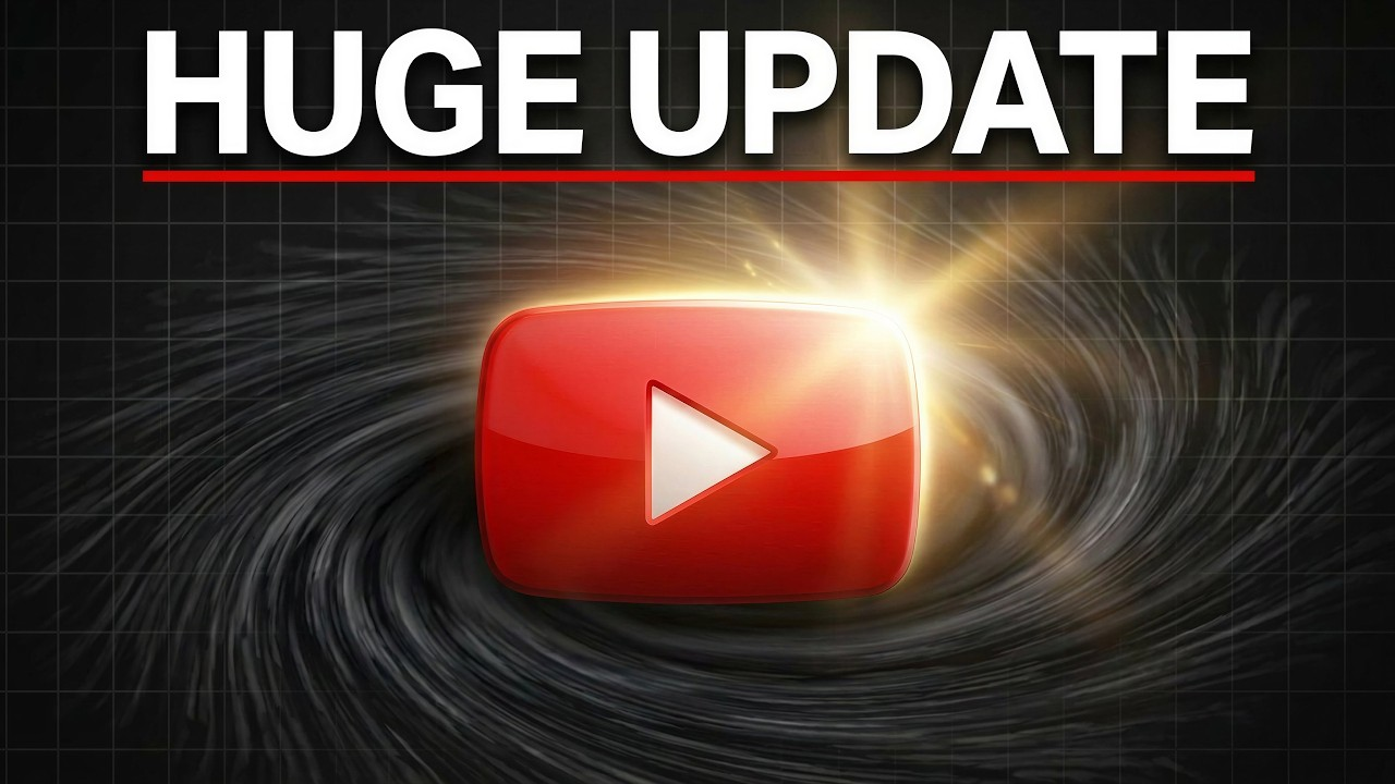 A YouTube play button on a black background with the words HUGE UPDATE How to translate YouTube thumbnails with YouTube’s new multi-language feature - banner image