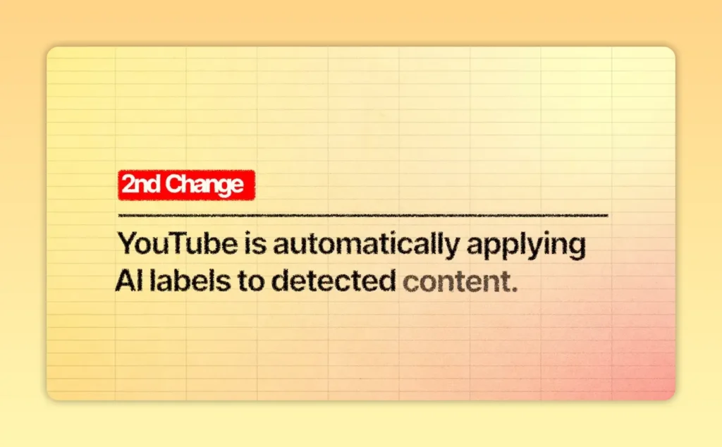 Slide reading YouTube is automatically applying AI labels to detected content
